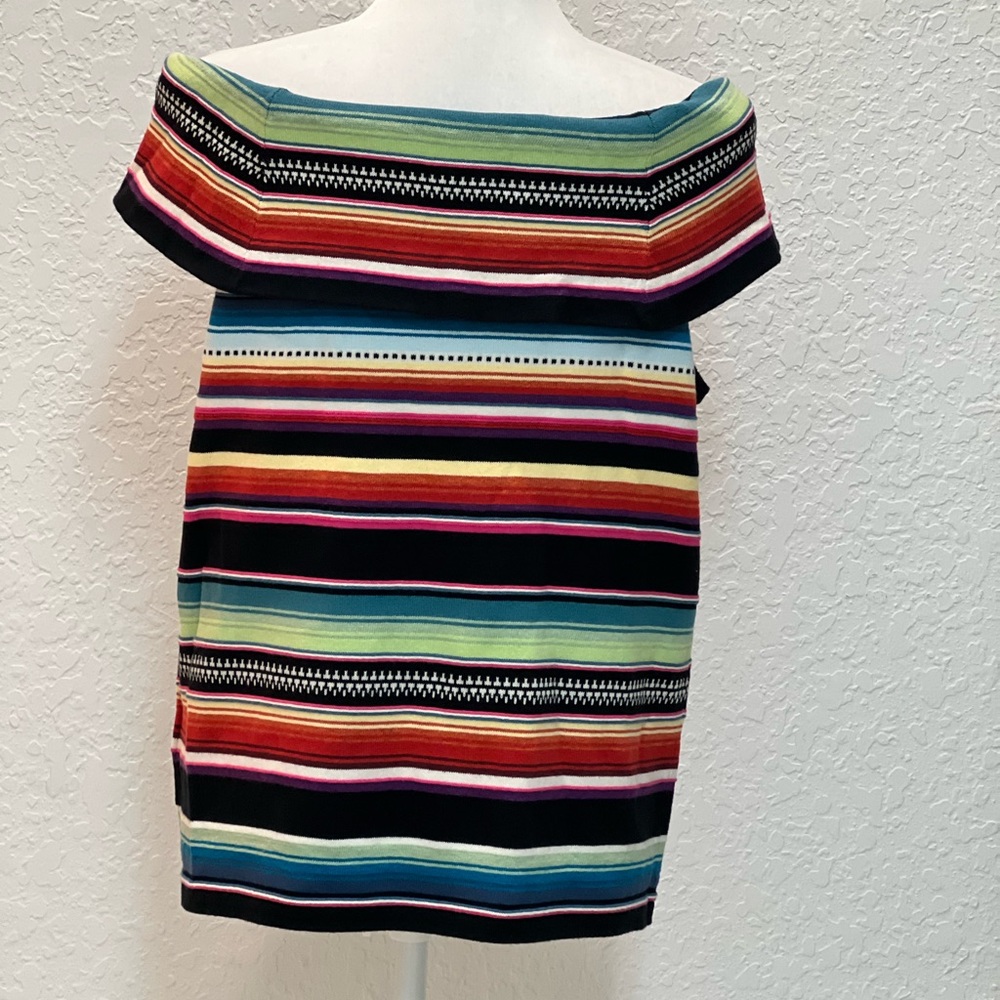 Ralph Lauren Purple Label knit Serape Blanket Top size XL